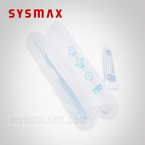SYSMAX 시스맥스 물방울 일러스트 칫솔 세트(케이스+칫솔+치약)