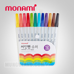 모나미 싸인펜-슈퍼 12색세트